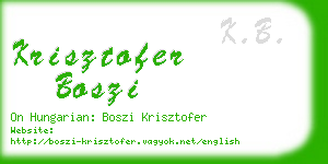 krisztofer boszi business card